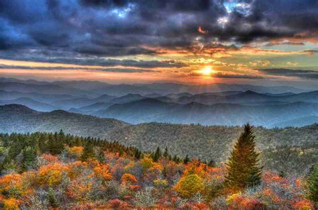 A Breathtaking View Of The Blue Ridge Mountains During Sunset The Blue Ridge Mountains Of North Carolina (Postcard History Series)