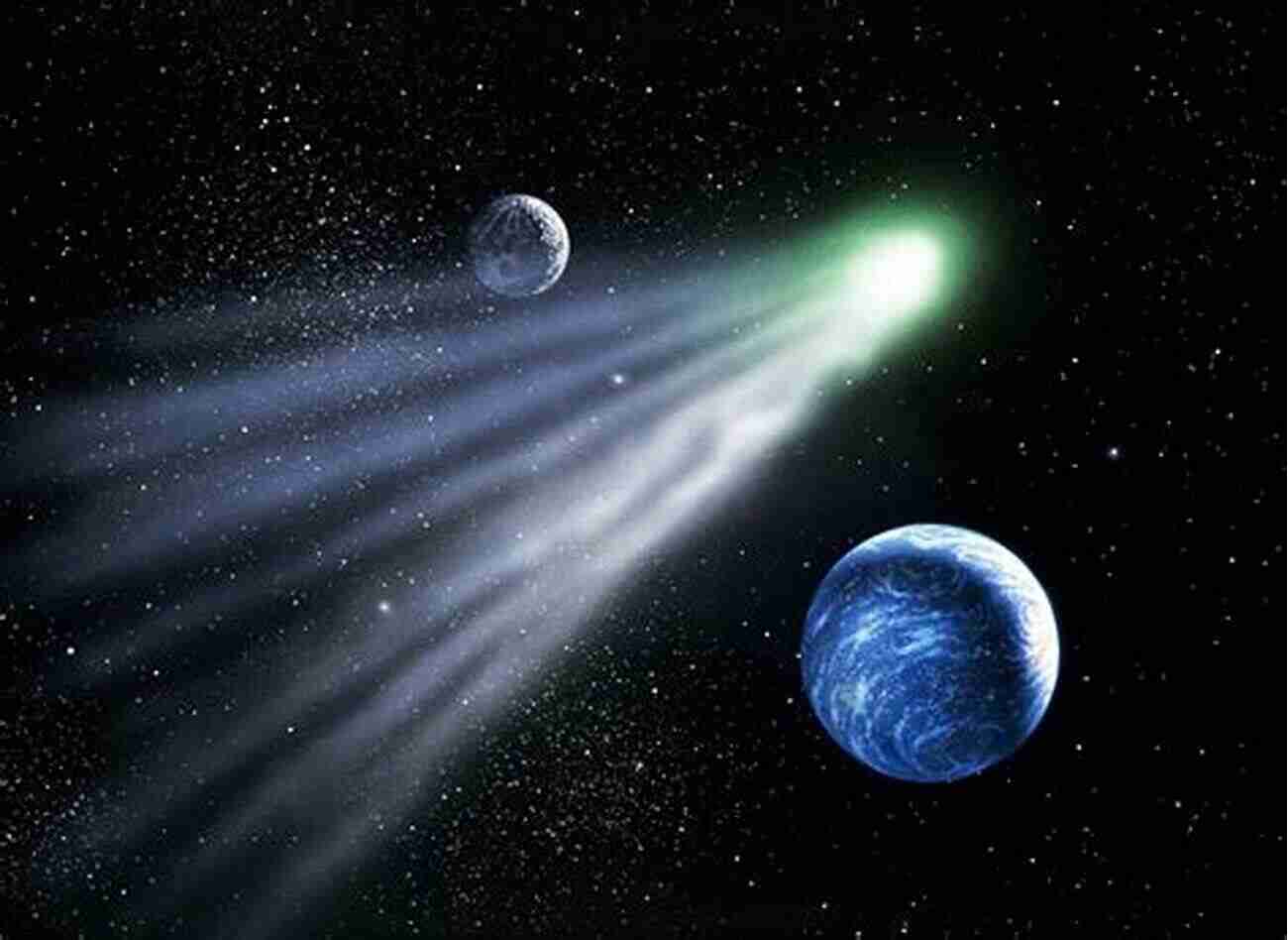 A Comet Soaring Through Space, Leaving Behind A Trail Of Dust And Gas SOLAR SYSTEM: Sun Planets Comets Asteroids Moons