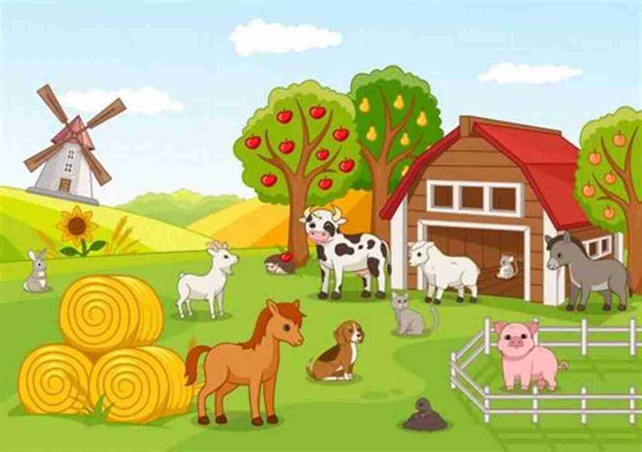 A Delightful Family Of Farm Animals Gathered On A Sunny Day In A Farmyard. James Goes To The Farm: Children S Farm Family Rhyme And Counting