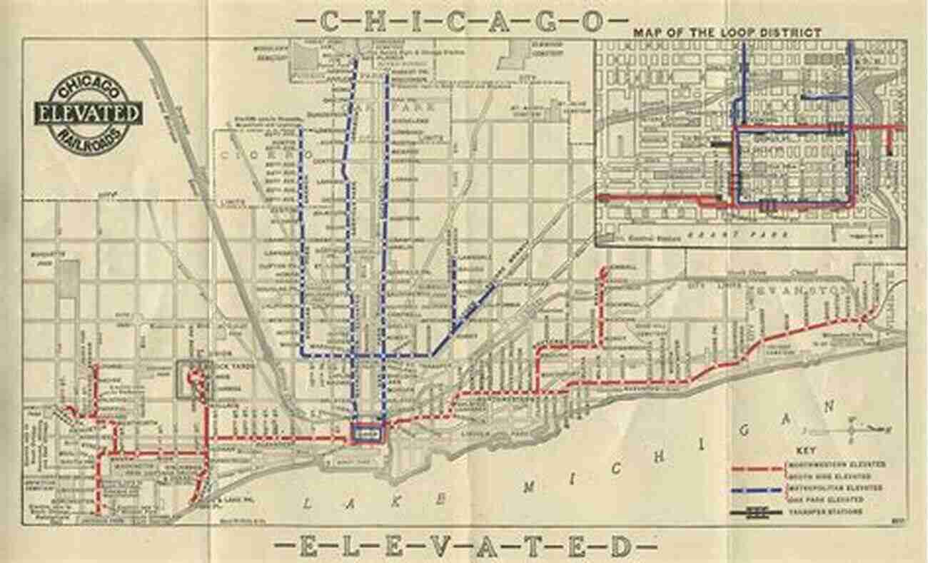 A Section Of The 1872 Robinson Map Showing Chicago's Railroads RAILROADS OF CHICAGO: 1872 D C Robinson