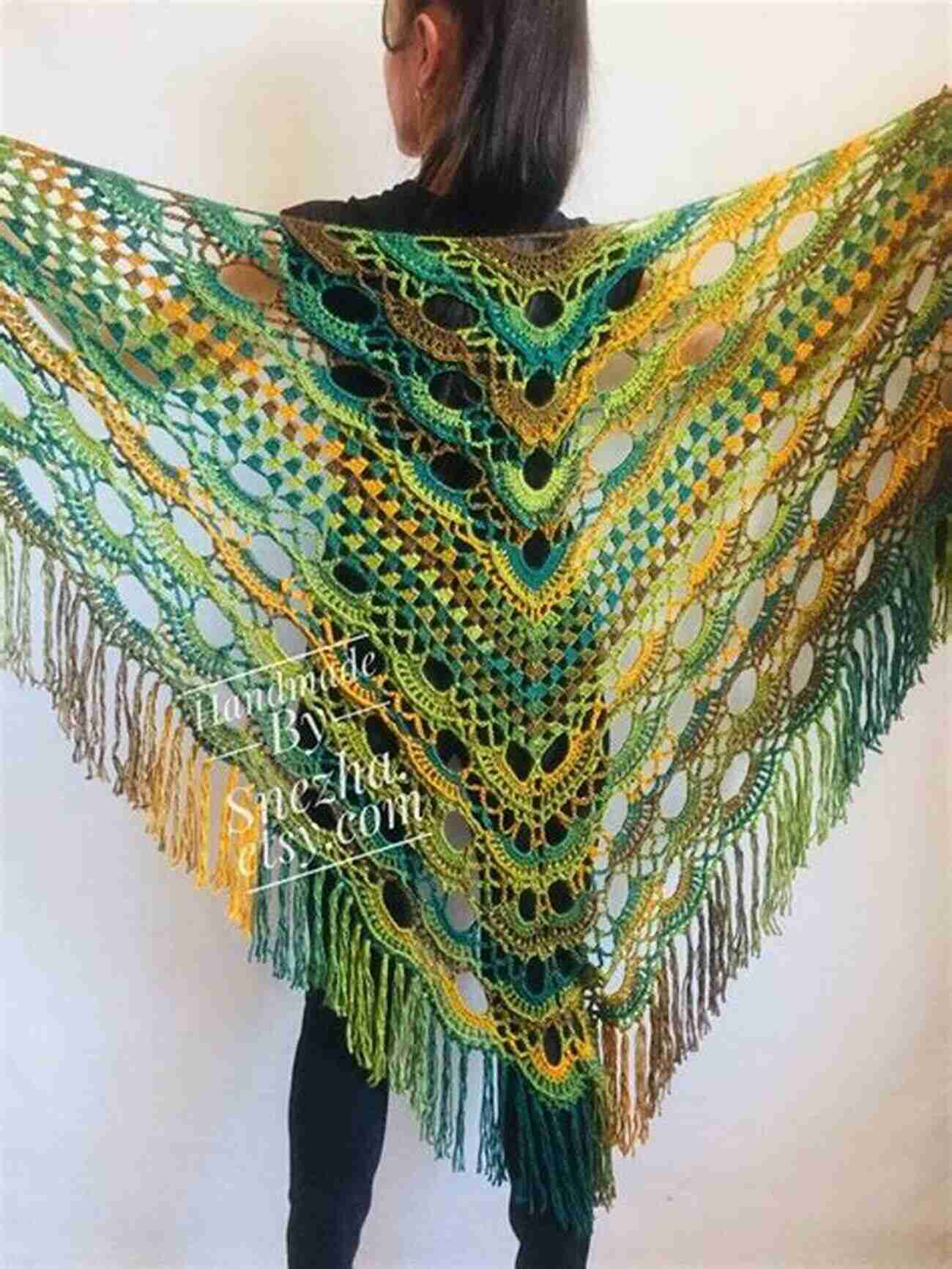 Colorful Bohemian Shawl With Fringe And Unique Stitch Patterns Shawl Crochet Pattern Collection: Amazing Pattern For Crochet Lovers