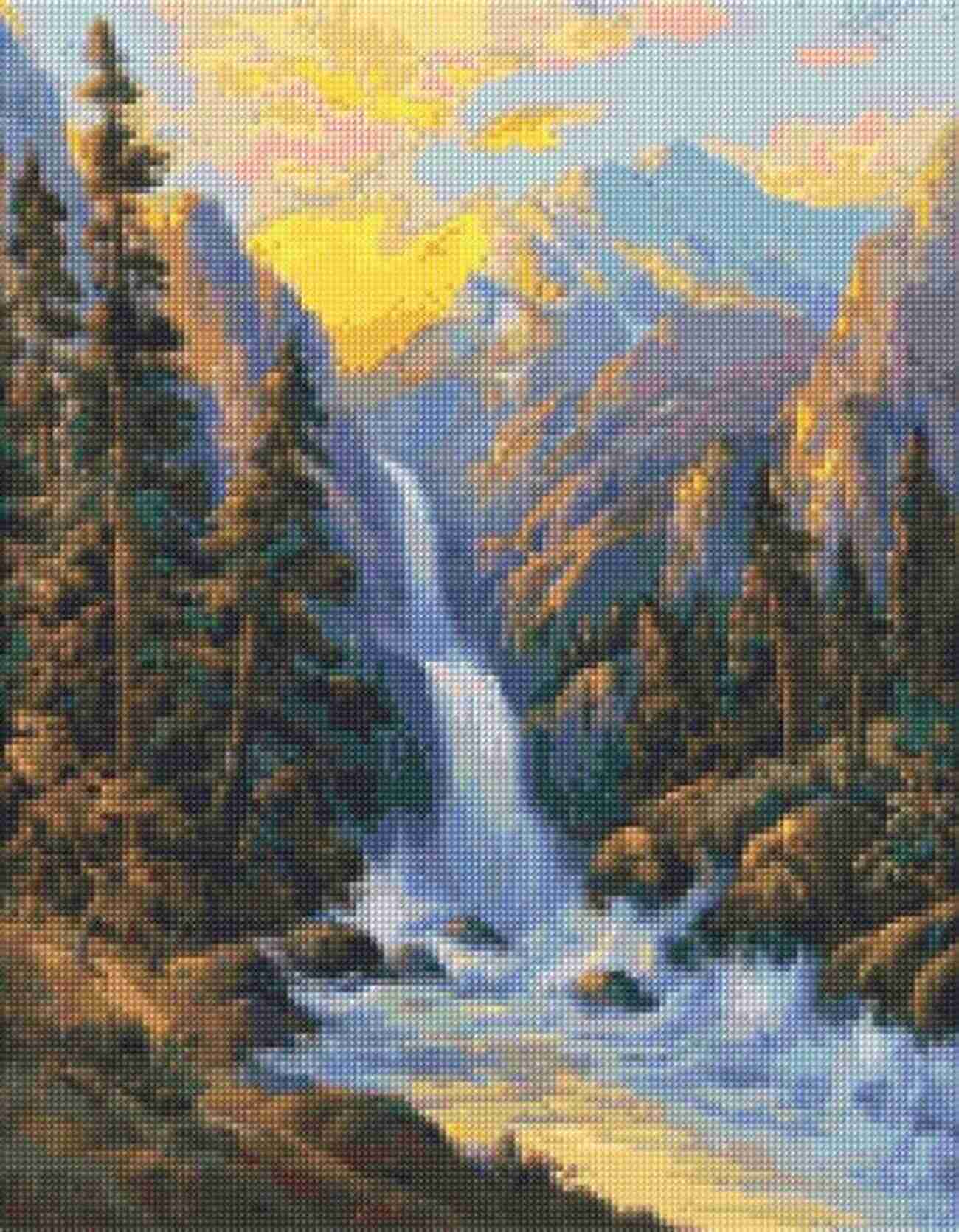 Colorful Rainbow Waterfalls Cross Stitch Pattern Rainbow Waterfalls Cross Stitch Patterns