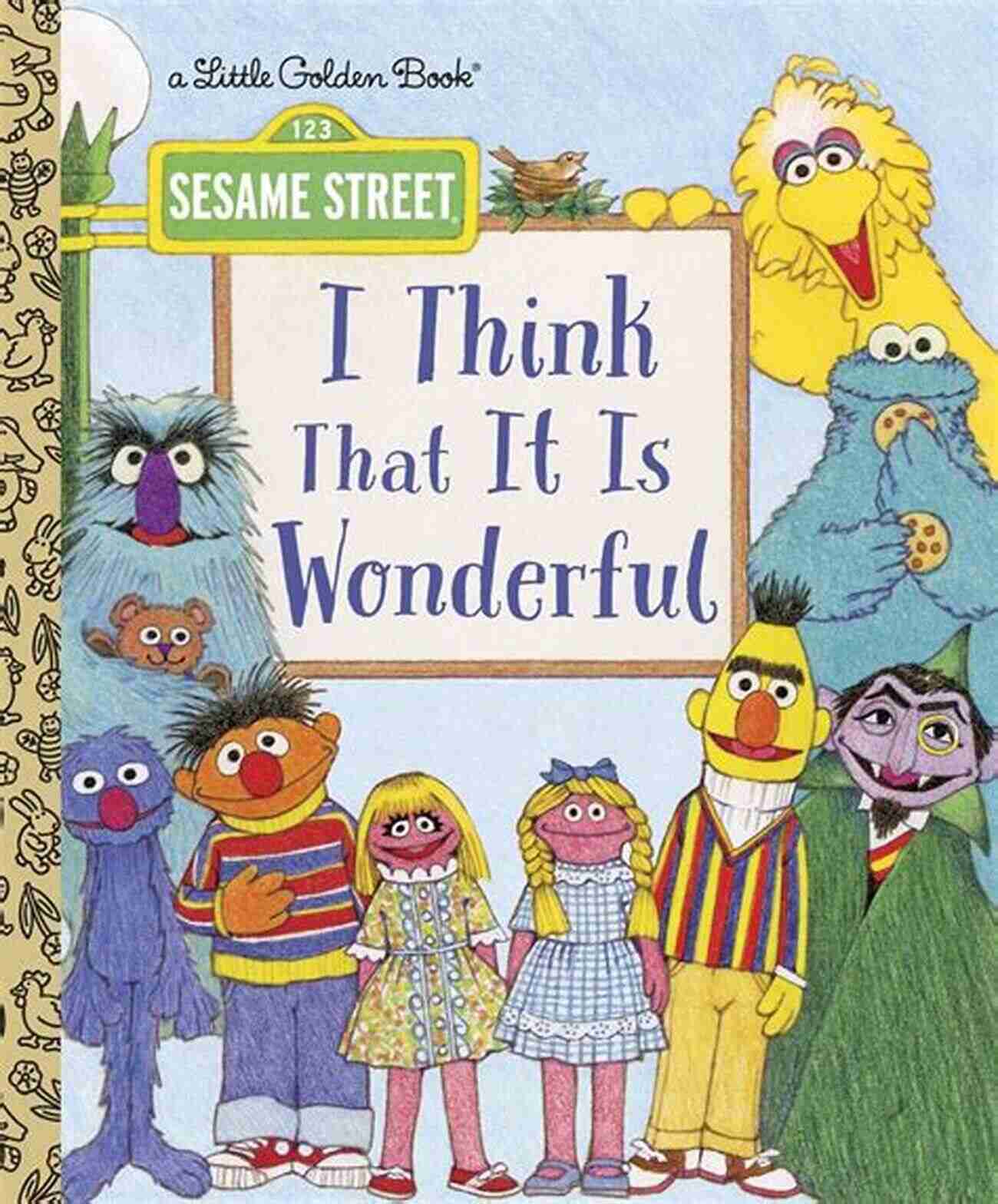 Family Reading Sesame Street Little Golden Book I Think That It Is Wonderful (Sesame Street) (Little Golden Book)