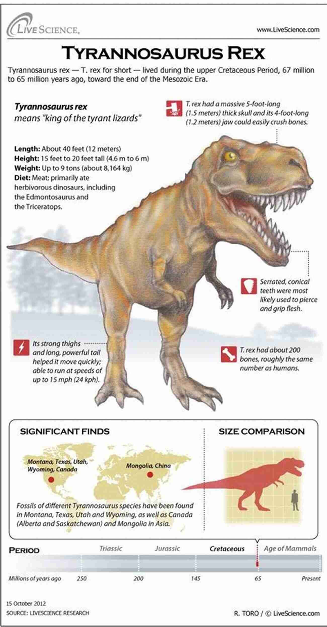 Ferocious Tyrannosaurus Rex In Its Prehistoric Habitat Dinosaurs: And Other Prehistoric Creatures