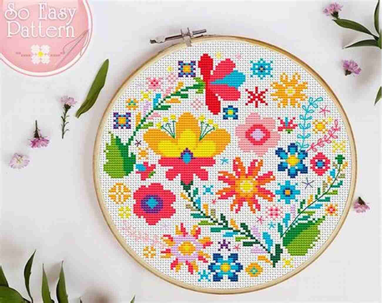 Flowers Cross Stitch Pattern Modern PDF