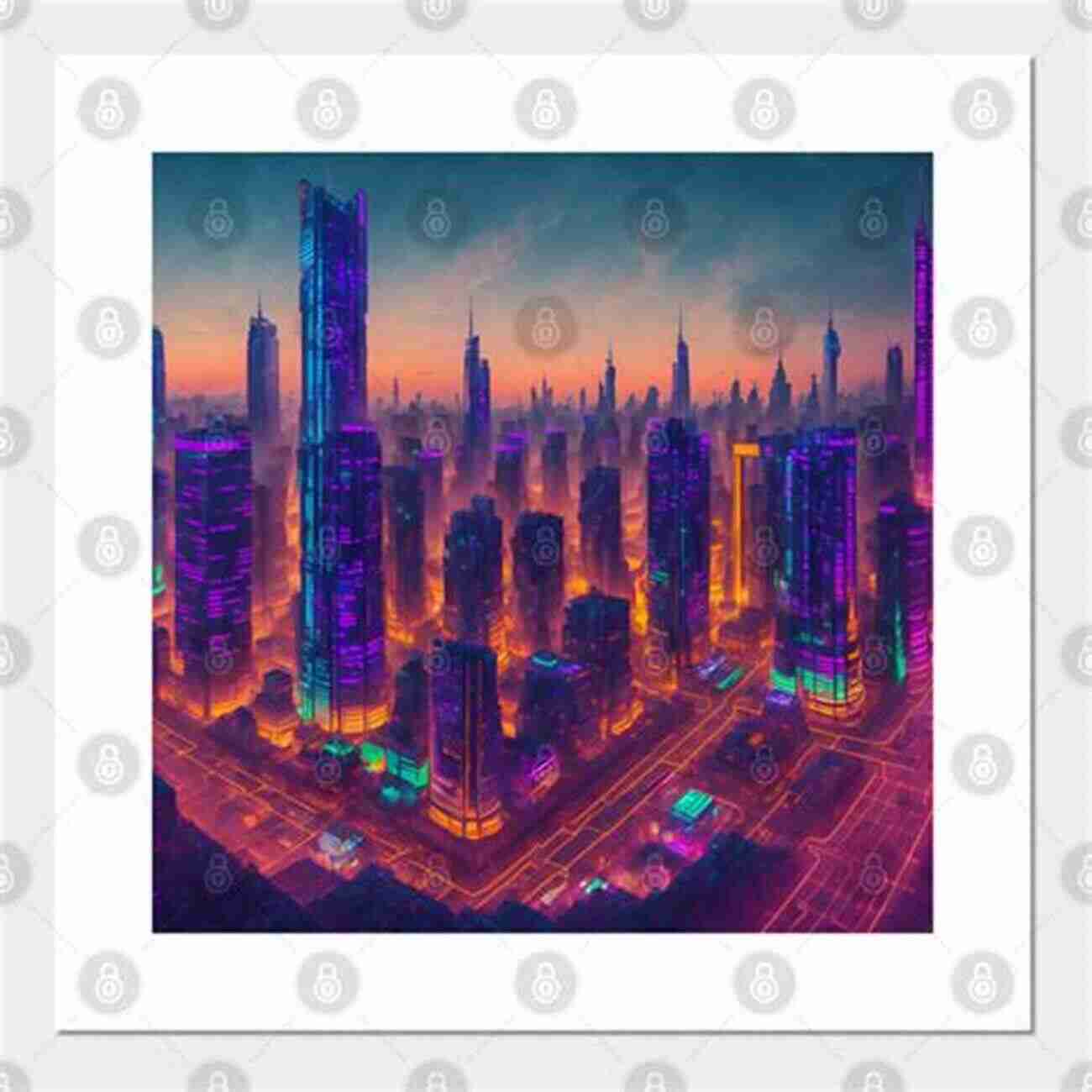 Futuristic Cityscape: A Sprawling Metropolis With Towering Skyscrapers, Flying Vehicles, And Neon Lights Illuminating The Night Her Cyborg: A SciFi Cyborg Romance (Bound By Her 1)