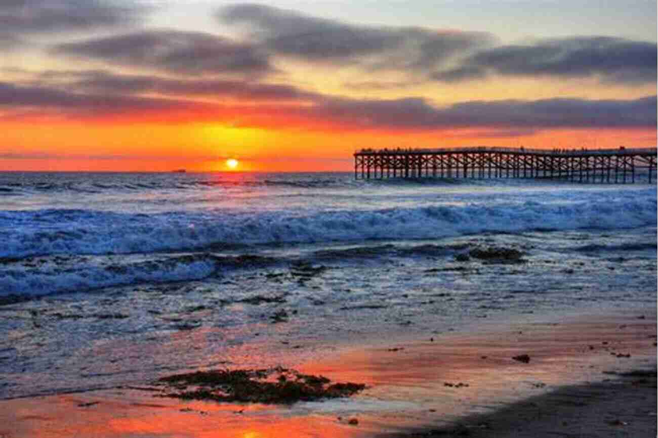 Golden Sunset Over A Beautiful San Diego Beach Traveling The U S : San Diego