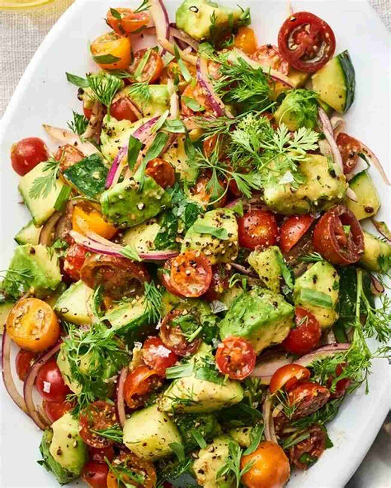 Healthy Avocado And Tomato Salad Recipe With Leafy Greens DASH Diet For Weight Loss: More Recipes To Lose Weight Improve Your Health Simply And Easily