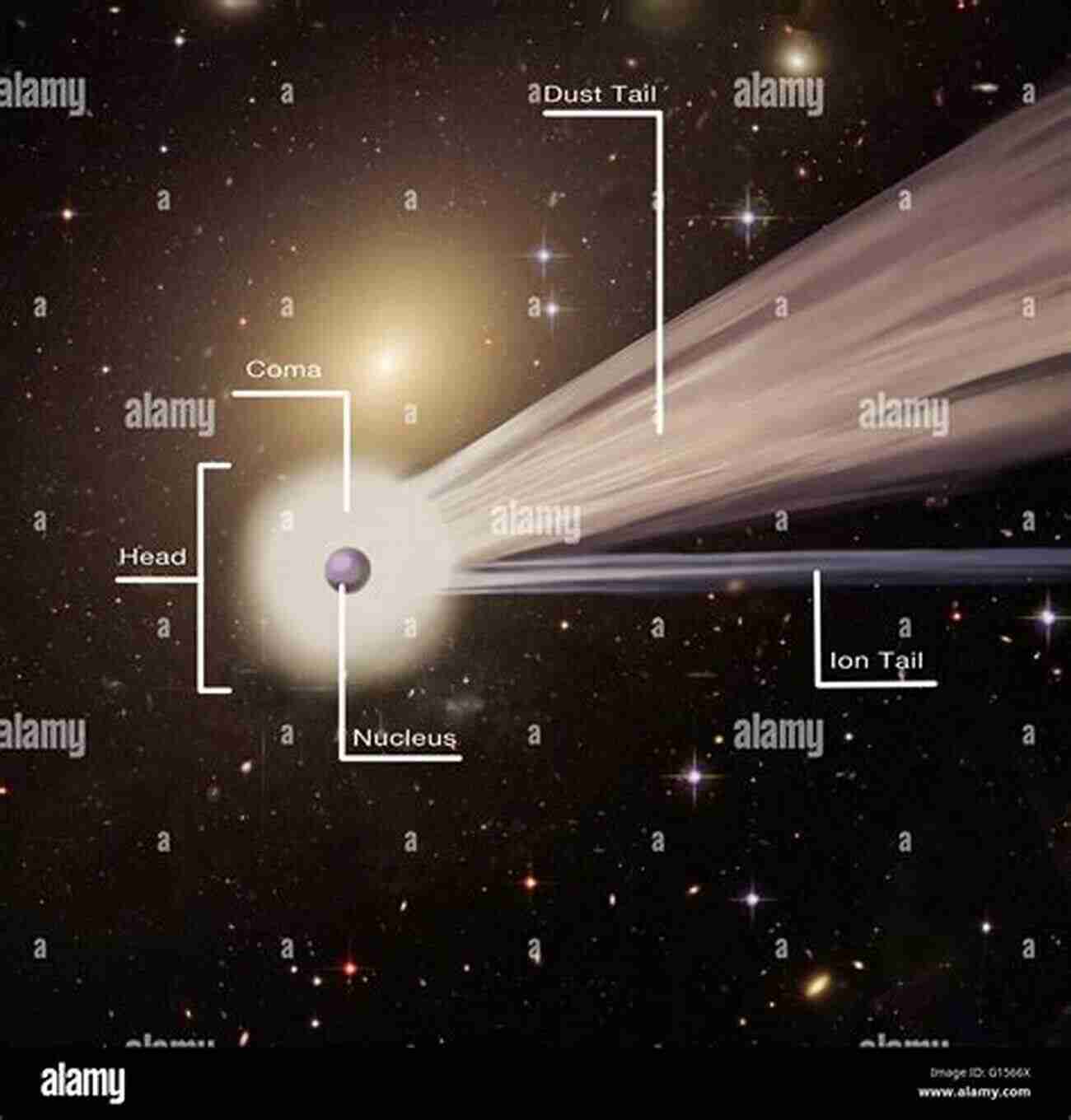 Illustration Of A Comet With A Glowing Coma And Tail. Everything You Need To Know About Asteroids Meteors And Comets Guide To Astronomy Grade 3 Children S Astronomy Space