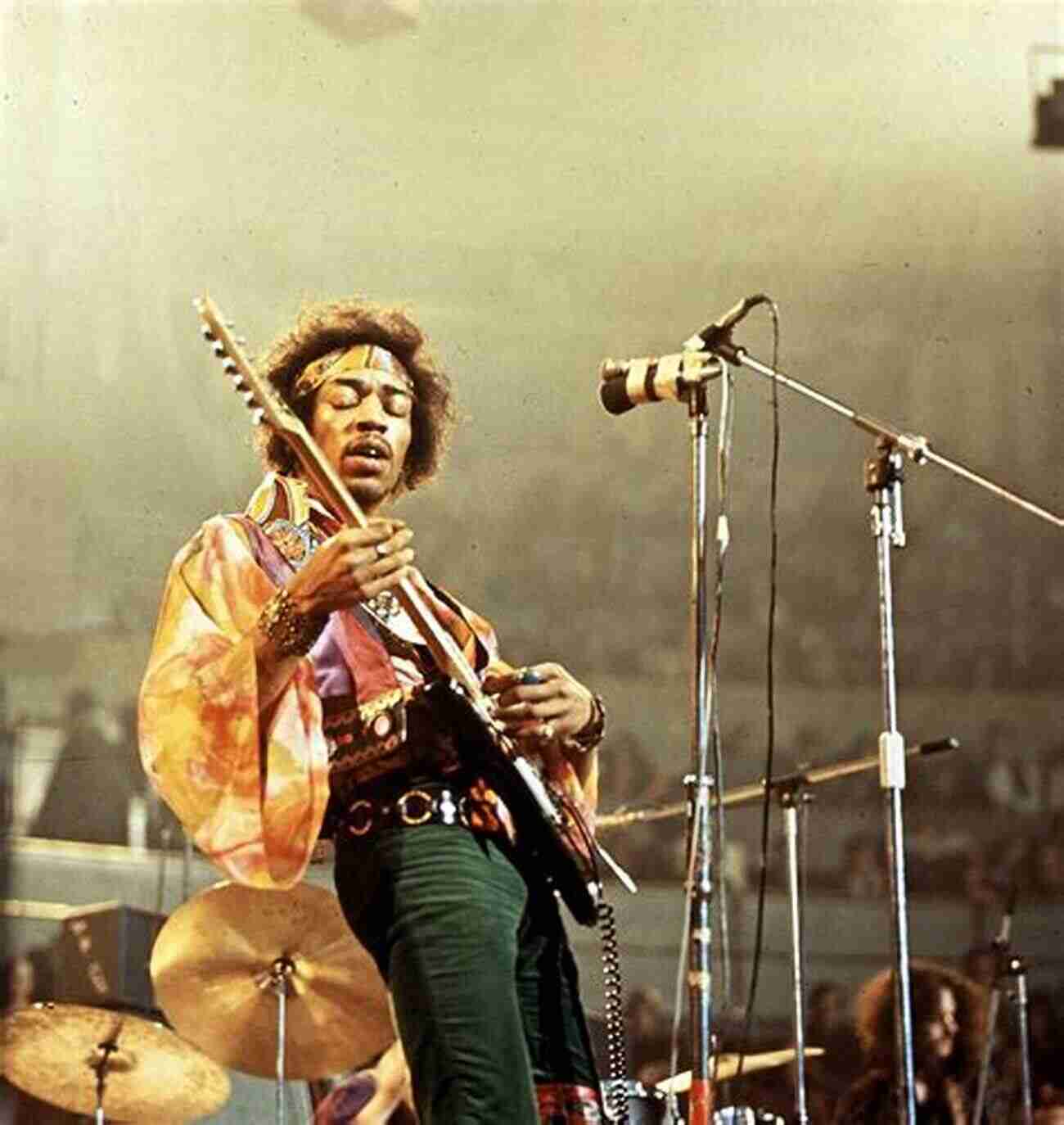 Jimi Hendrix Playing Guitar On Stage, Captivating The Audience With His Soulful Performance Jimi Hendrix Black Legacy: (A Dream Deferred)