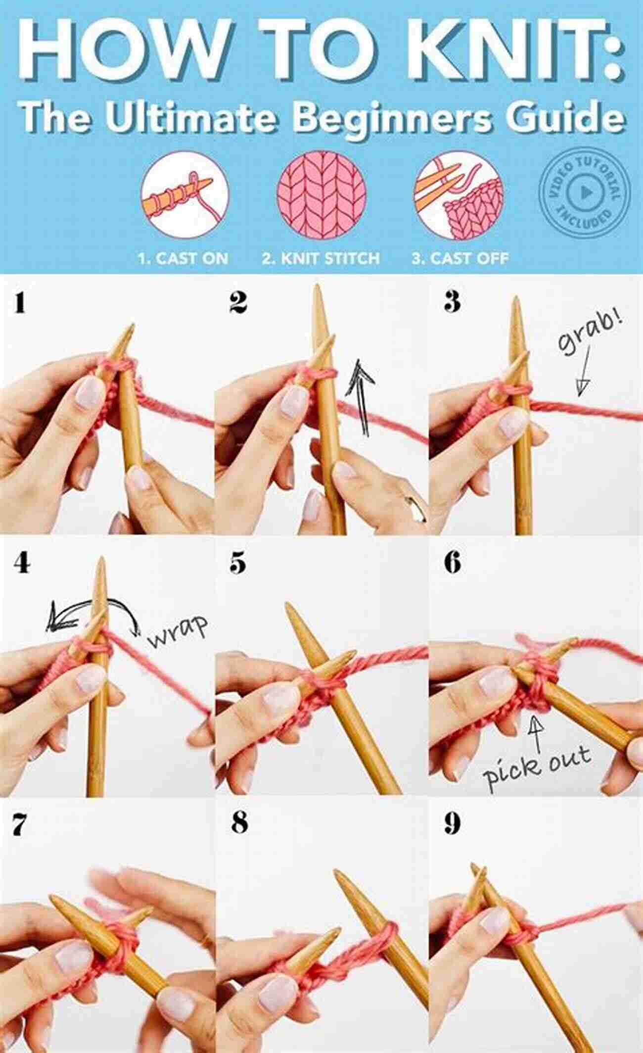 Learn How To Knit Step By Step Tutorial For Beginners You Will Be Able To Knit By The End Of This