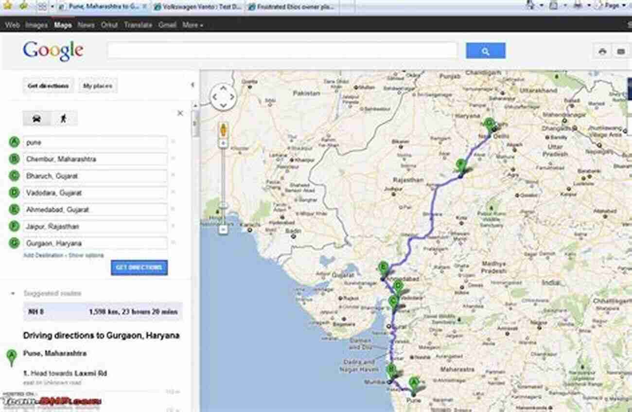 Map Showing The Route From Pune To Trichy Drive From Pune To Trichy