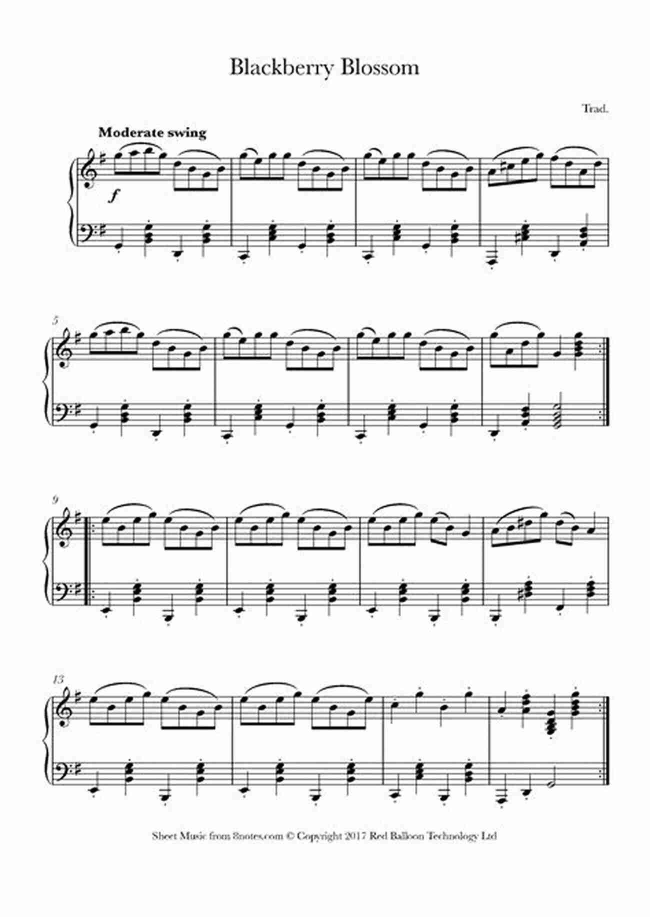 Sheet Music For 'Blackberry Blossom' Guitar Picking Tunes Flatpicking Classics