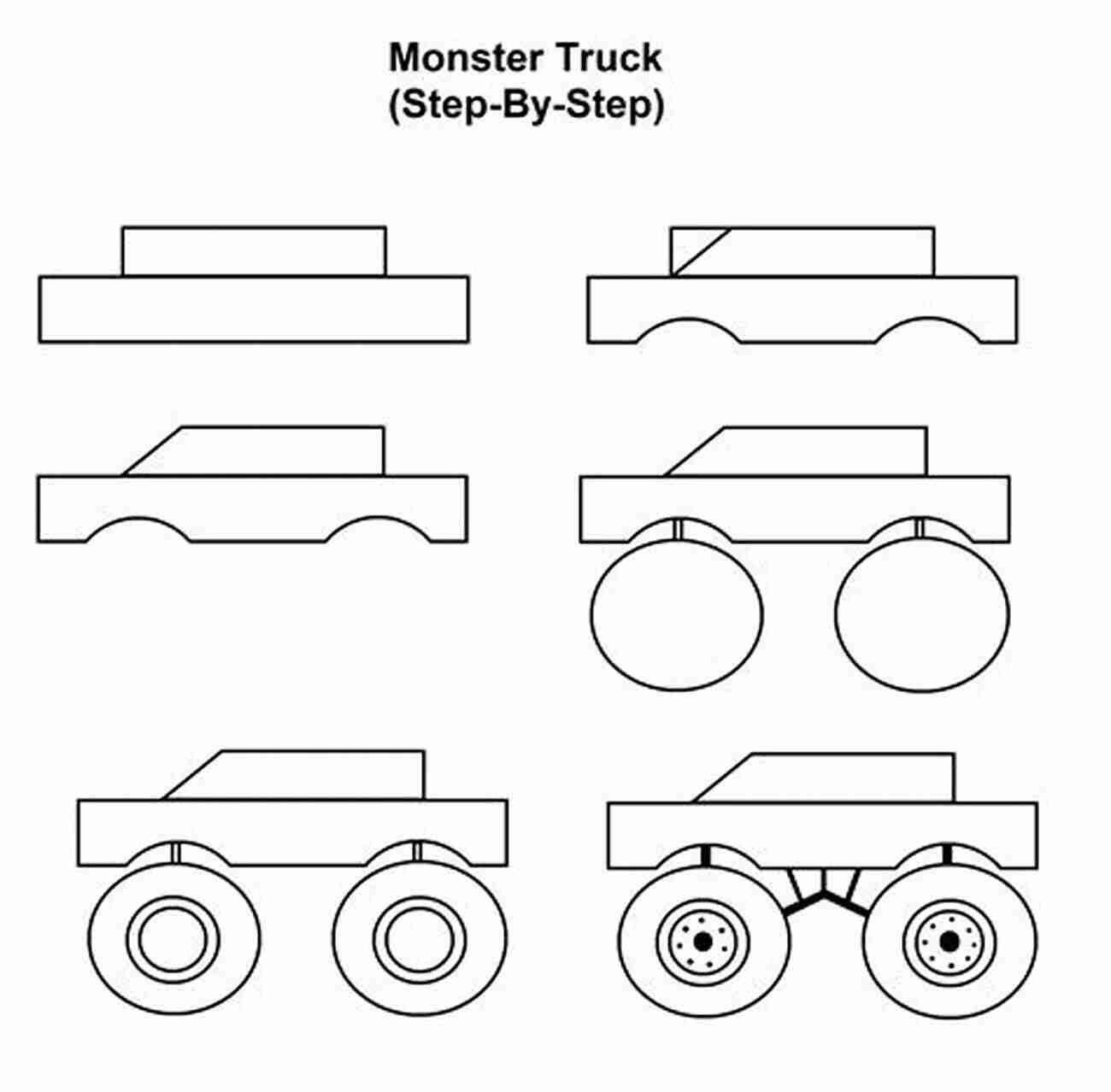 Step 1 Basic Guidelines How Do You Draw A Diesel Truck: How To Draw A Monster Pickup Truck Step By Step Easy