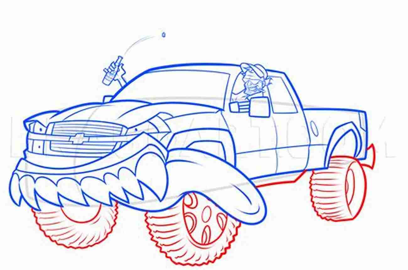 Step 7 Adding Colors How Do You Draw A Diesel Truck: How To Draw A Monster Pickup Truck Step By Step Easy